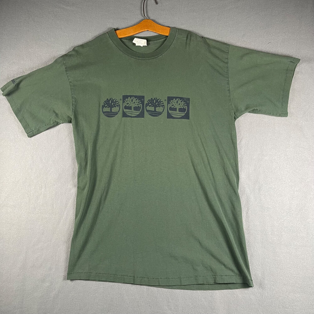 Timberland Weatherghear T Shirt Mens Large Short Sleeve Green Comfy Work Shirt